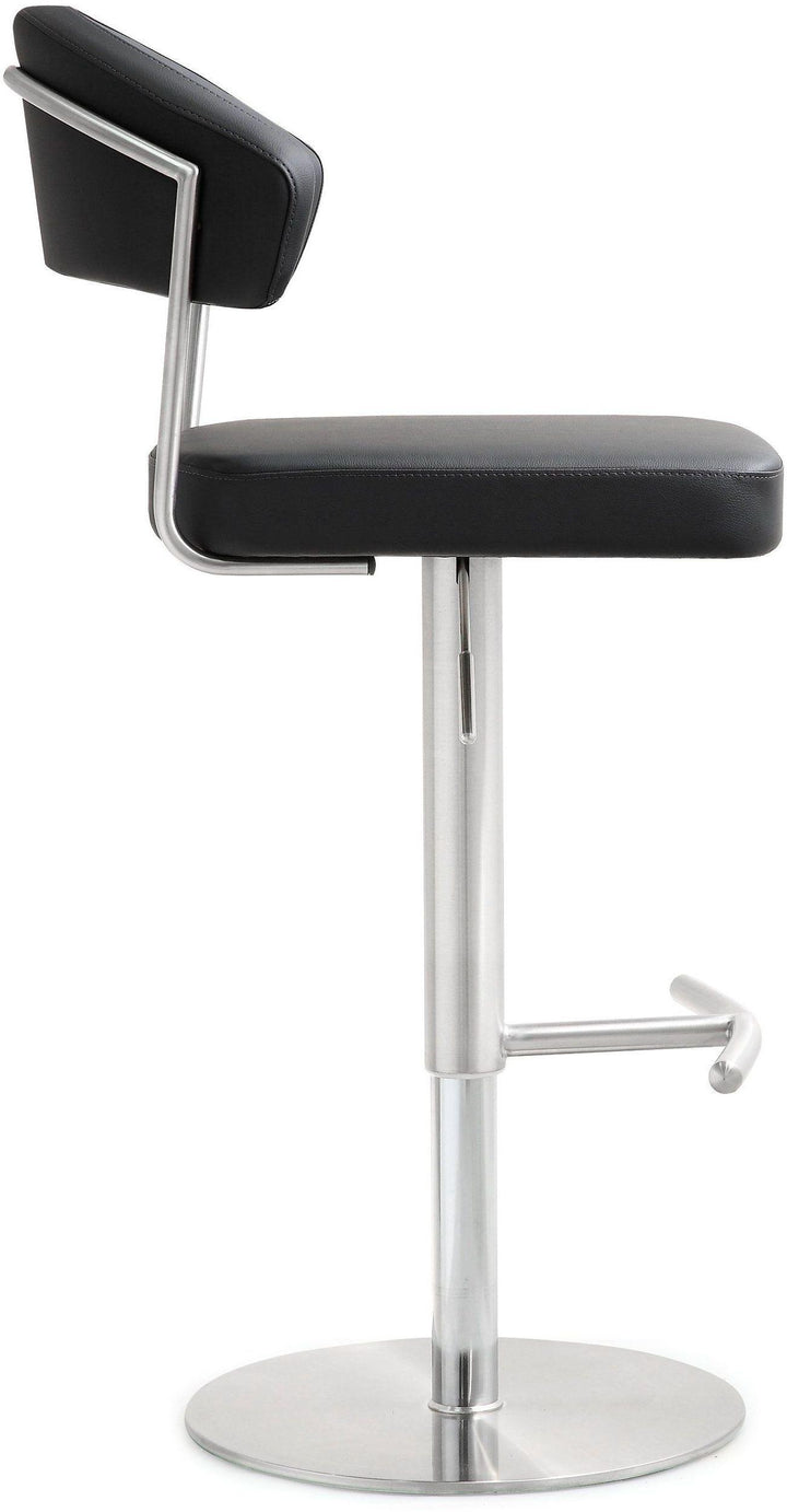 TOV Furniture Cosmo Black Stainless Steel Barstool OTTOMANS, POUFS, + STOOLS
