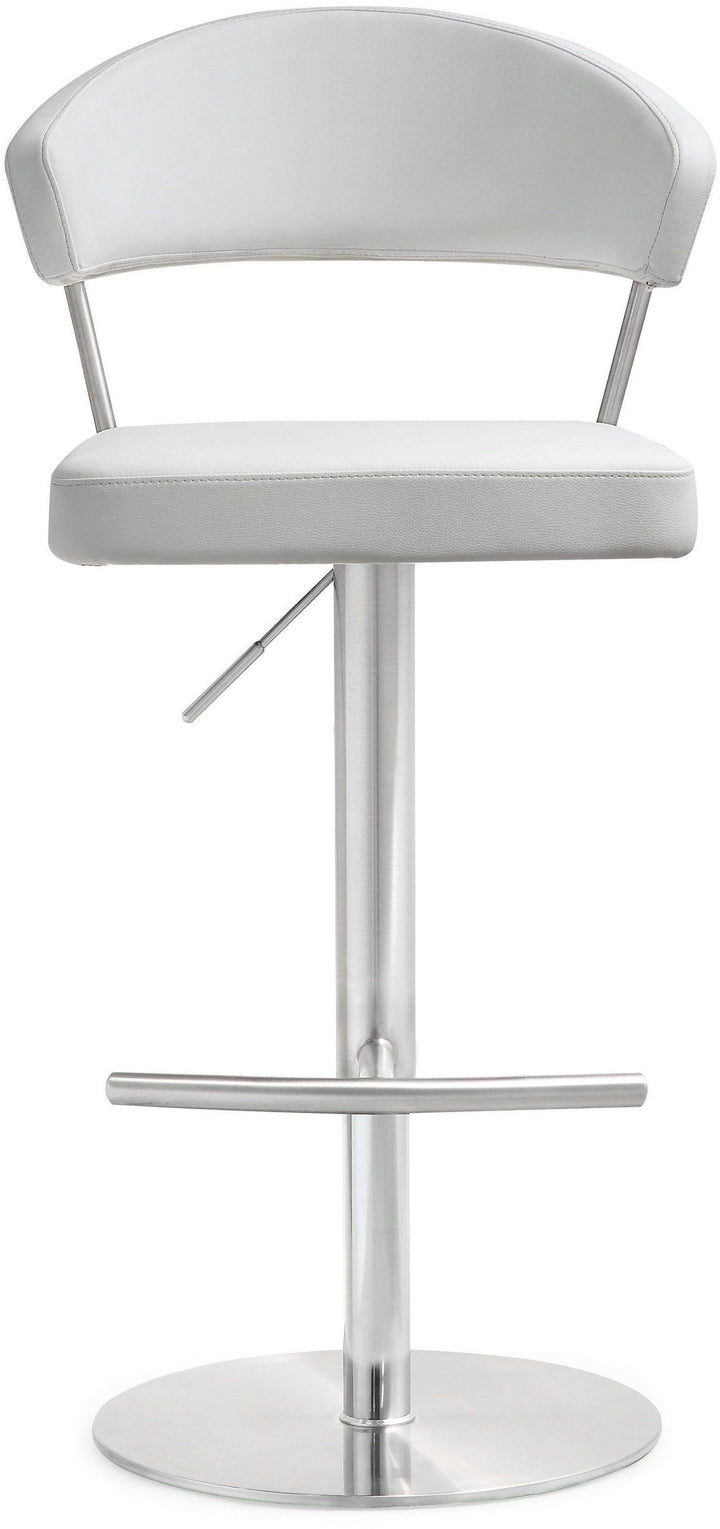 American Home Furniture | TOV Furniture - Cosmo White Stainless Steel Barstool