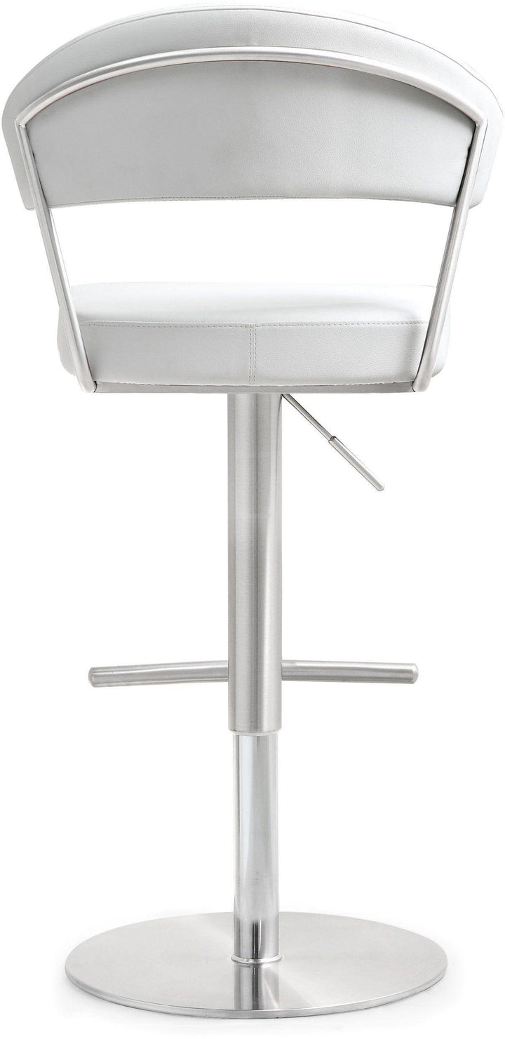 American Home Furniture | TOV Furniture - Cosmo White Stainless Steel Barstool