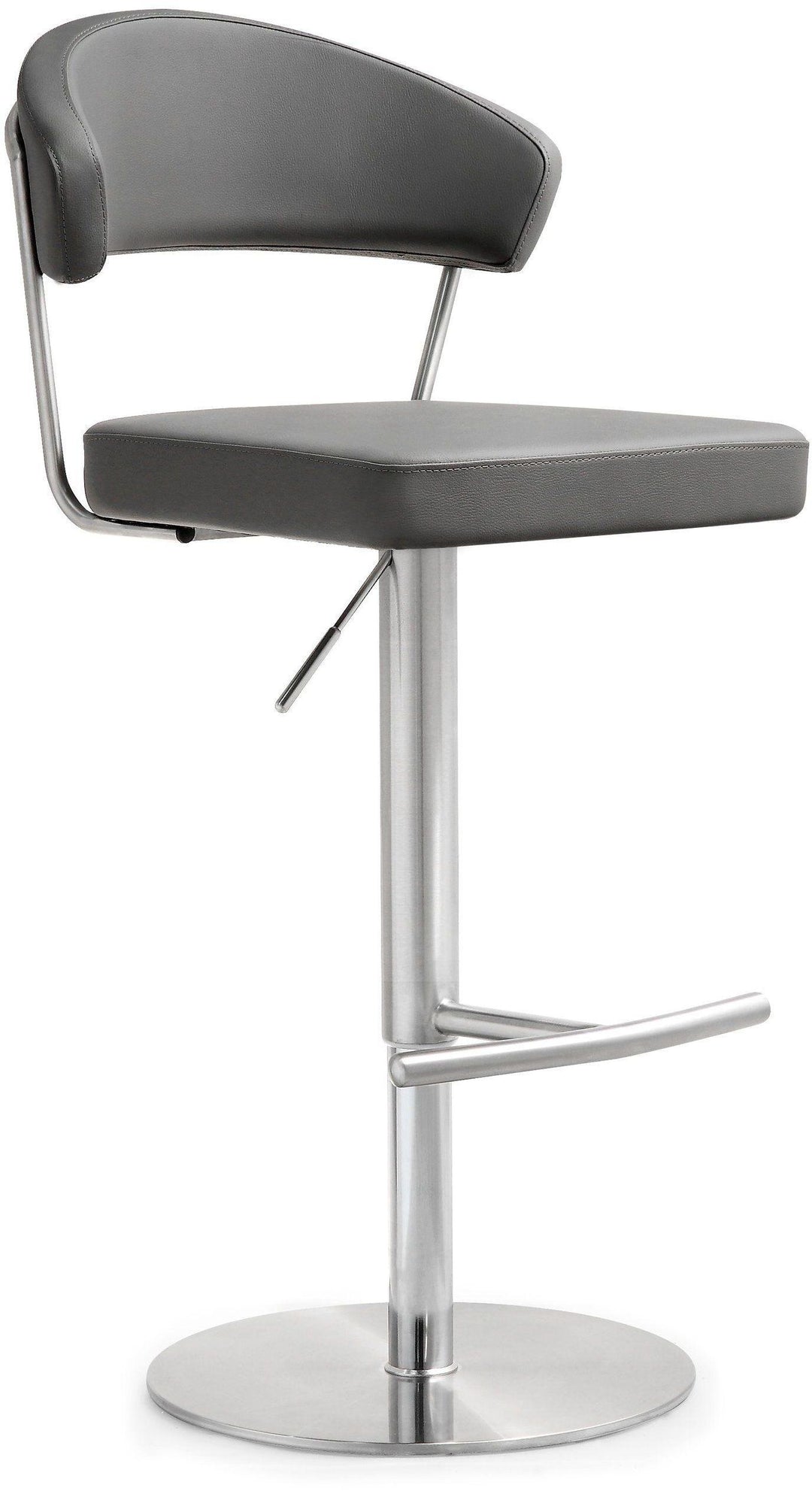 American Home Furniture | TOV Furniture - Cosmo Grey Stainless Steel Barstool