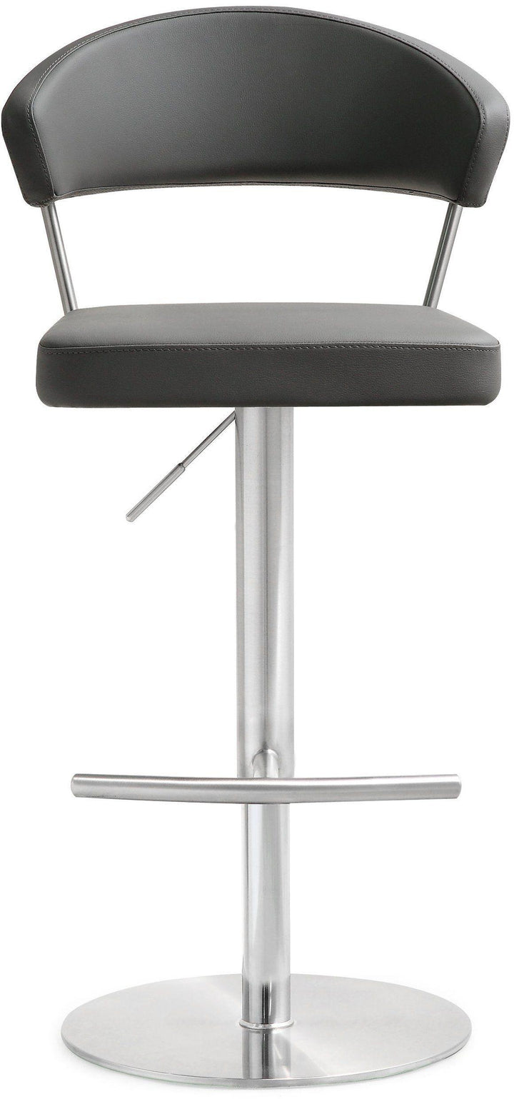 TOV Furniture Cosmo Grey Stainless Steel Barstool OTTOMANS, POUFS, + STOOLS