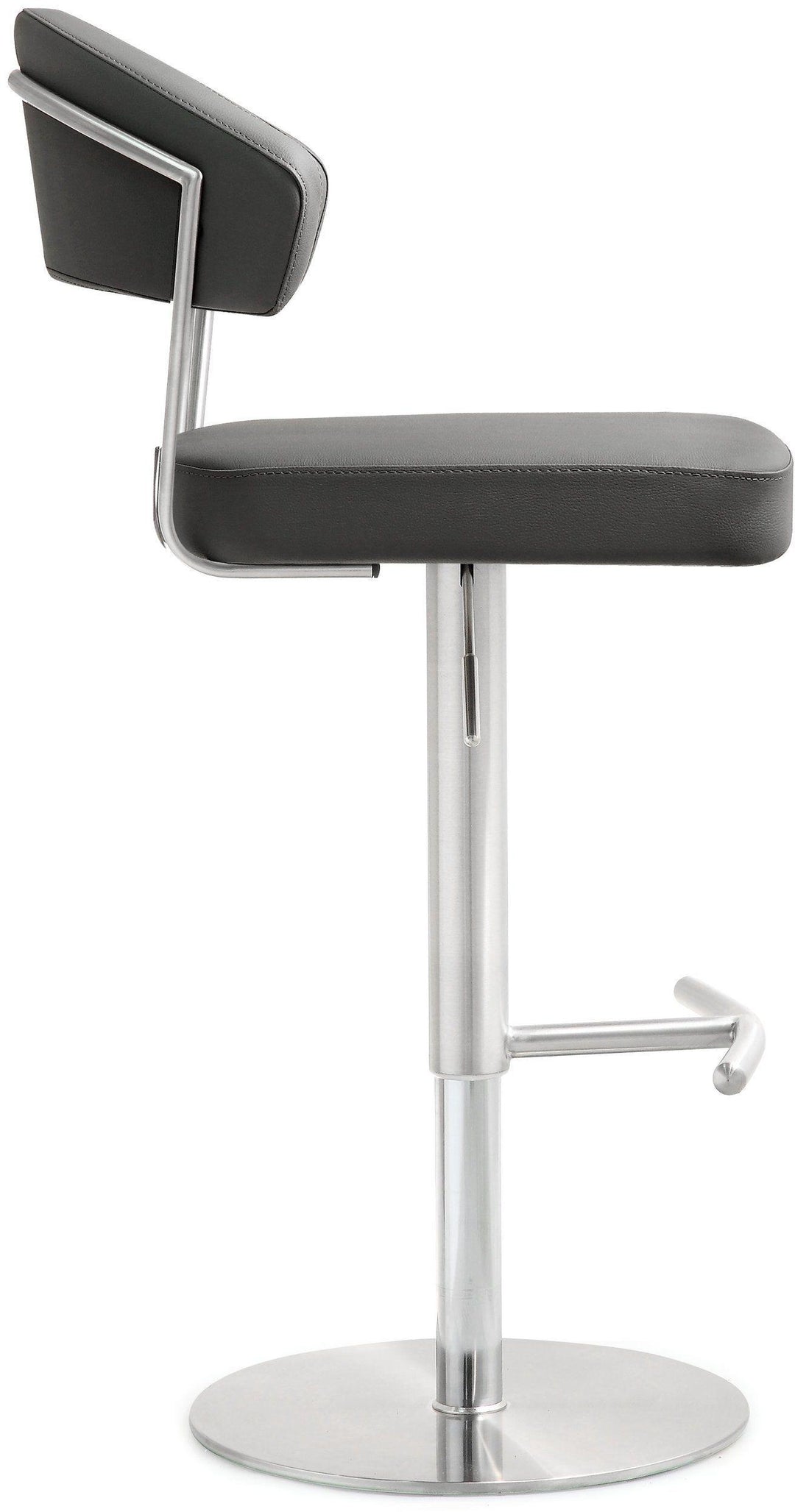 TOV Furniture Cosmo Grey Stainless Steel Barstool OTTOMANS, POUFS, + STOOLS