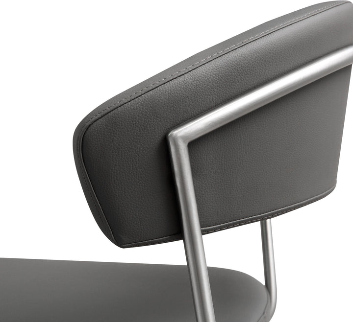 TOV Furniture Cosmo Grey Stainless Steel Barstool OTTOMANS, POUFS, + STOOLS