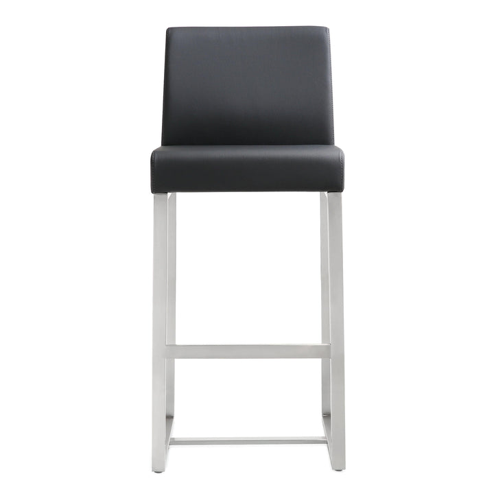 TOV Furniture Denmark Black Stainless Steel Counter Stool (Set of 2) OTTOMANS, POUFS, + STOOLS