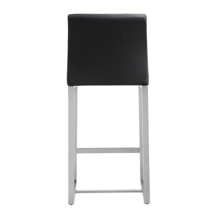TOV Furniture Denmark Black Stainless Steel Counter Stool (Set of 2) OTTOMANS, POUFS, + STOOLS