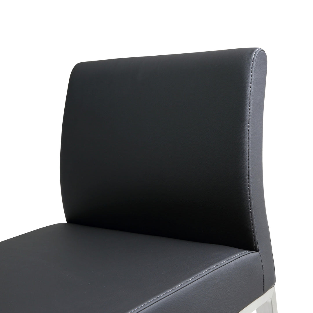 TOV Furniture Denmark Black Stainless Steel Counter Stool (Set of 2) OTTOMANS, POUFS, + STOOLS