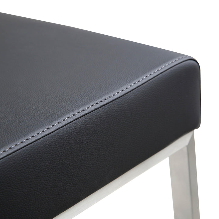 TOV Furniture Denmark Black Stainless Steel Counter Stool (Set of 2) OTTOMANS, POUFS, + STOOLS