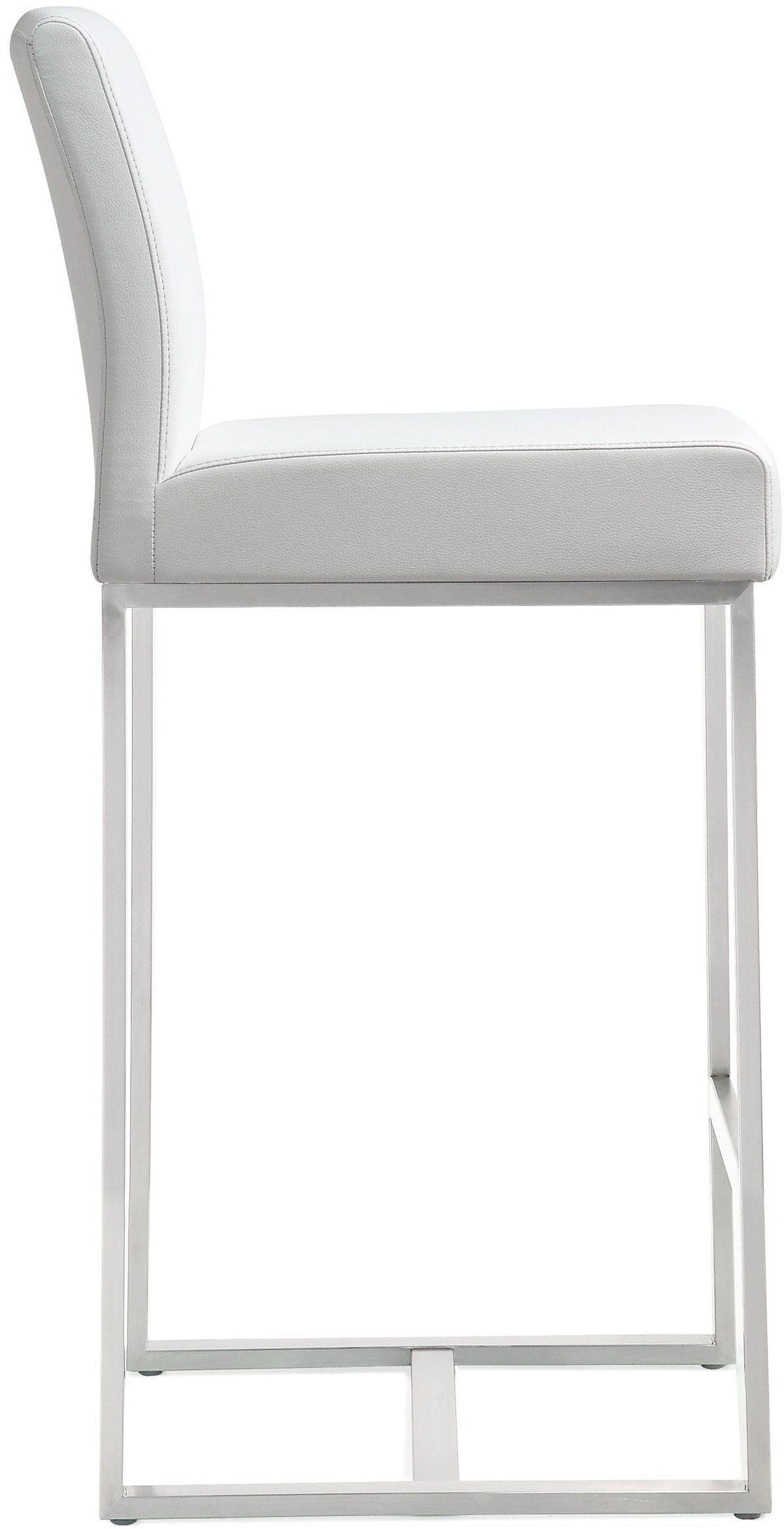 TOV Furniture Denmark White Stainless Steel Counter Stool (Set of 2) OTTOMANS, POUFS, + STOOLS