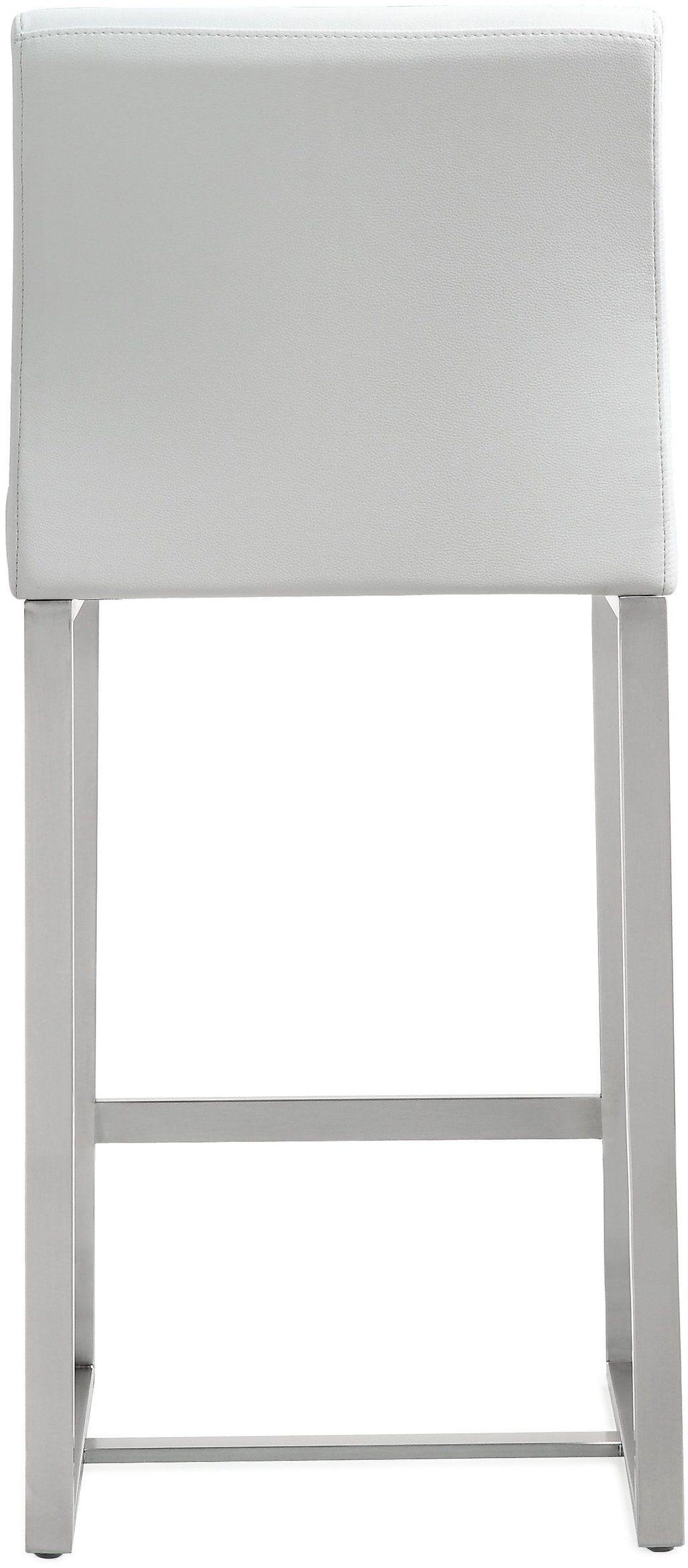 TOV Furniture Denmark White Stainless Steel Counter Stool (Set of 2) OTTOMANS, POUFS, + STOOLS