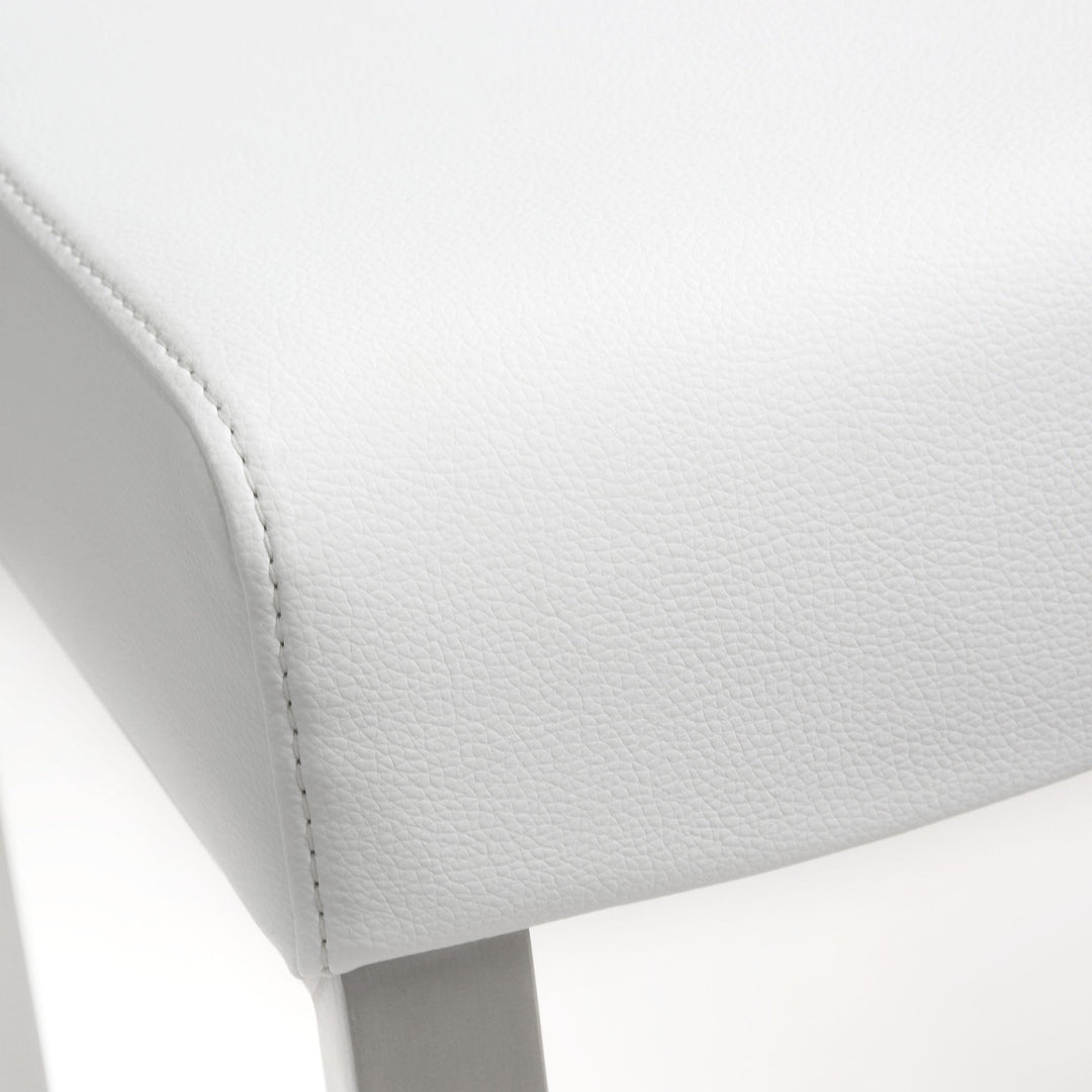TOV Furniture Denmark White Stainless Steel Counter Stool (Set of 2) OTTOMANS, POUFS, + STOOLS