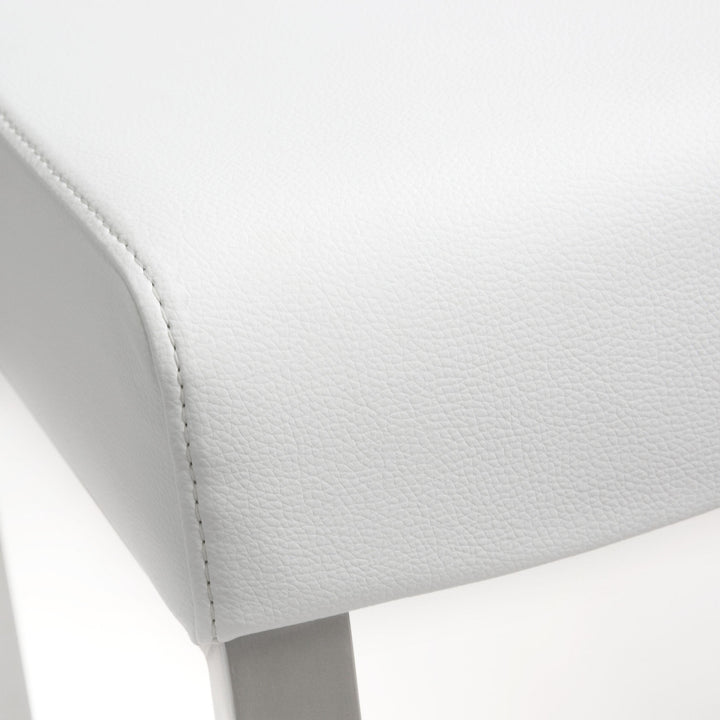 TOV Furniture Denmark White Stainless Steel Counter Stool (Set of 2) OTTOMANS, POUFS, + STOOLS