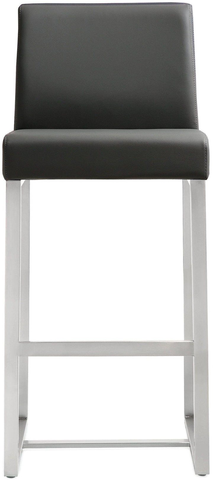 TOV Furniture Denmark Grey Stainless Steel Counter Stool (Set of 2) OTTOMANS, POUFS, + STOOLS