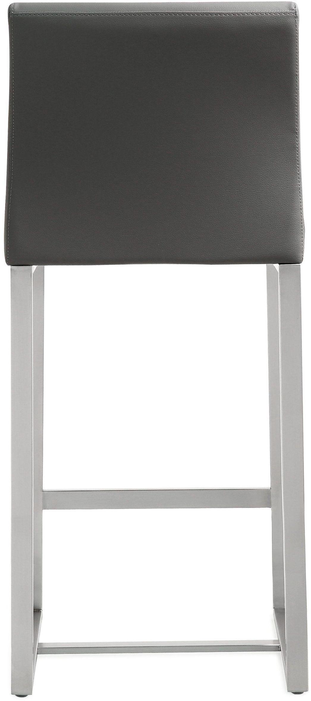 TOV Furniture Denmark Grey Stainless Steel Counter Stool (Set of 2) OTTOMANS, POUFS, + STOOLS