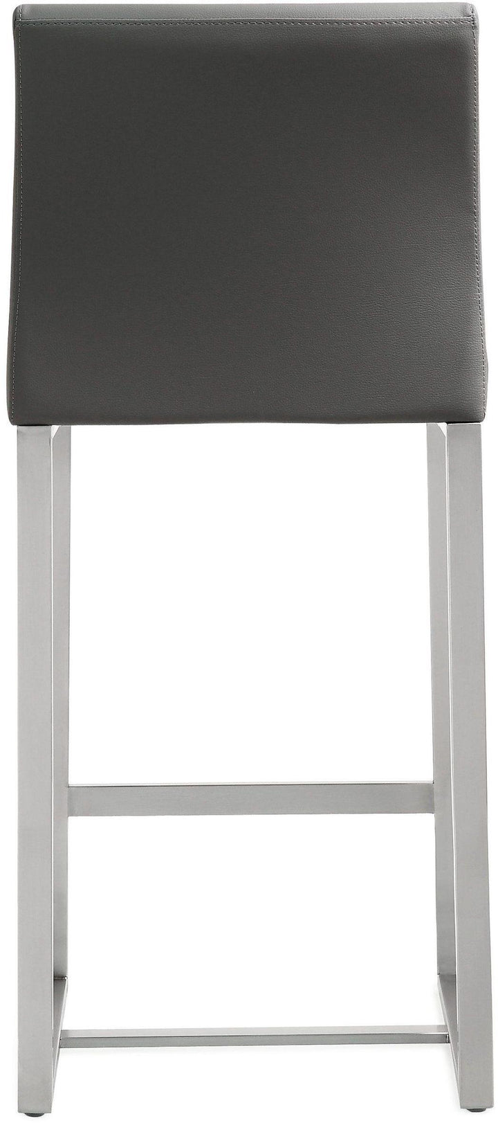 TOV Furniture Denmark Grey Stainless Steel Counter Stool (Set of 2) OTTOMANS, POUFS, + STOOLS