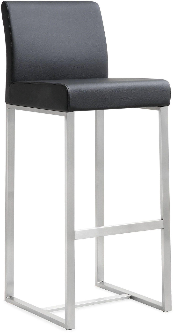 TOV Furniture Denmark Black Stainless Steel Barstool (Set of 2) OTTOMANS, POUFS, + STOOLS