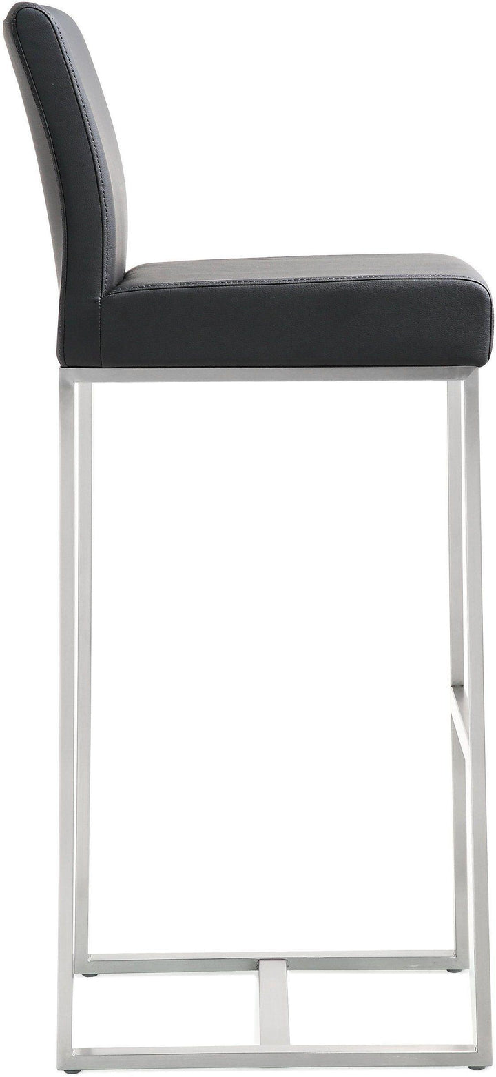 TOV Furniture Denmark Black Stainless Steel Barstool (Set of 2) OTTOMANS, POUFS, + STOOLS