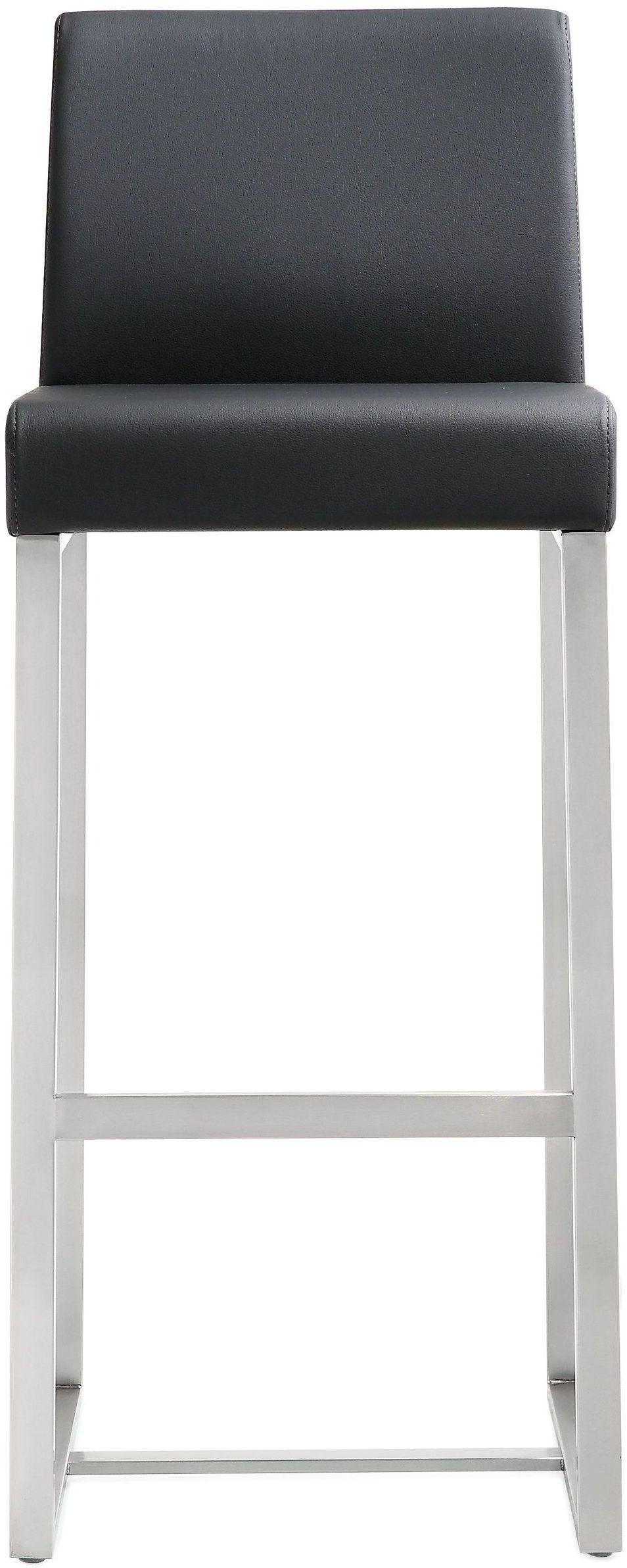 TOV Furniture Denmark Black Stainless Steel Barstool (Set of 2) OTTOMANS, POUFS, + STOOLS