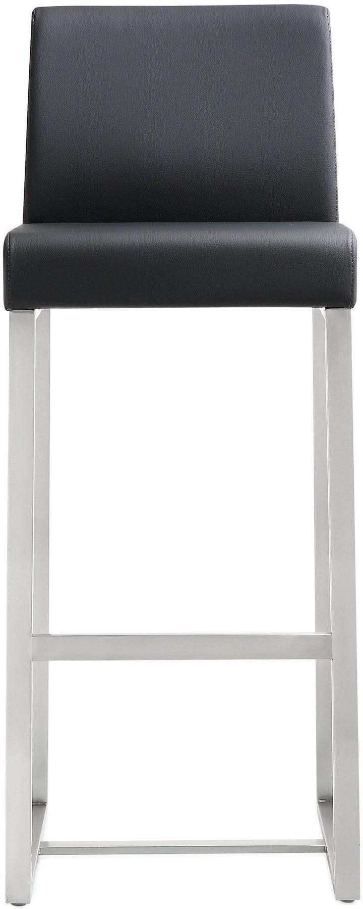 TOV Furniture Denmark Black Stainless Steel Barstool (Set of 2) OTTOMANS, POUFS, + STOOLS