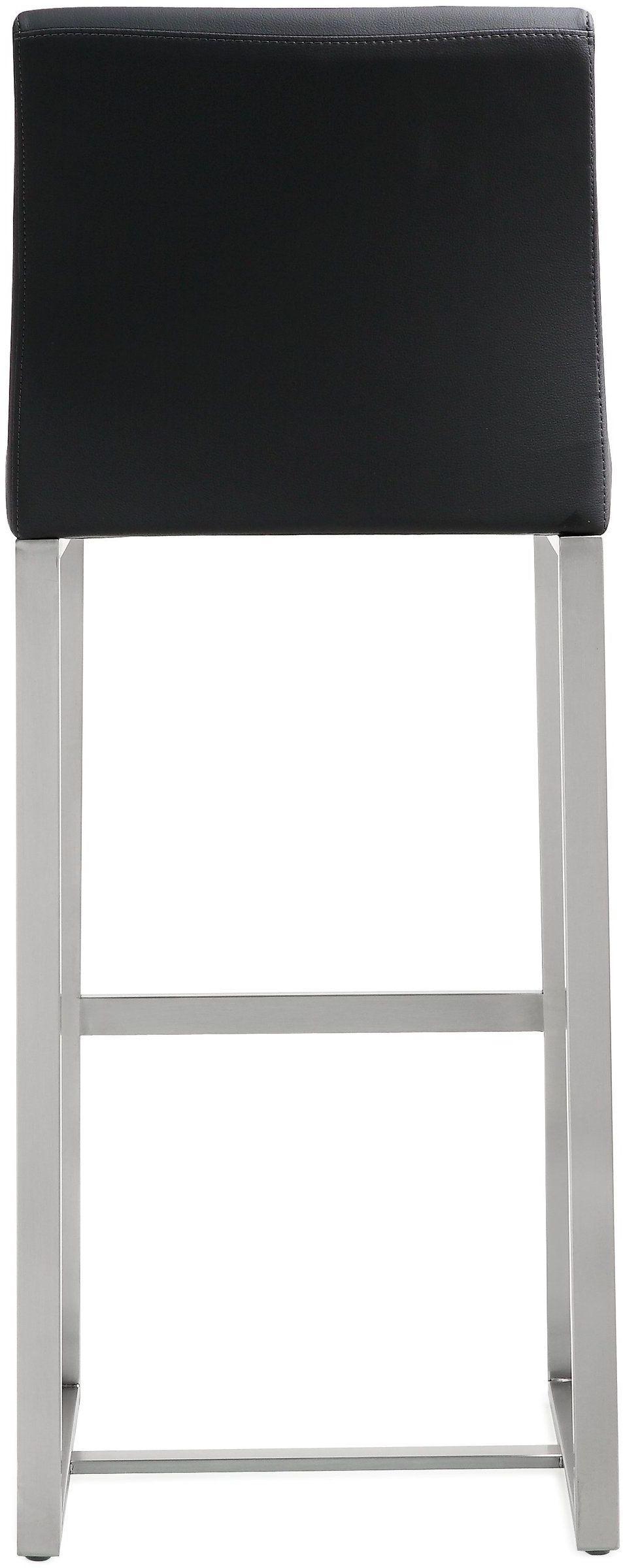 TOV Furniture Denmark Black Stainless Steel Barstool (Set of 2) OTTOMANS, POUFS, + STOOLS