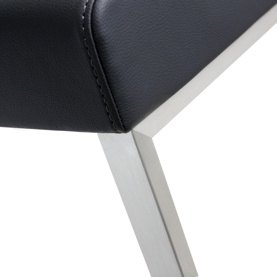 TOV Furniture Denmark Black Stainless Steel Barstool (Set of 2) OTTOMANS, POUFS, + STOOLS