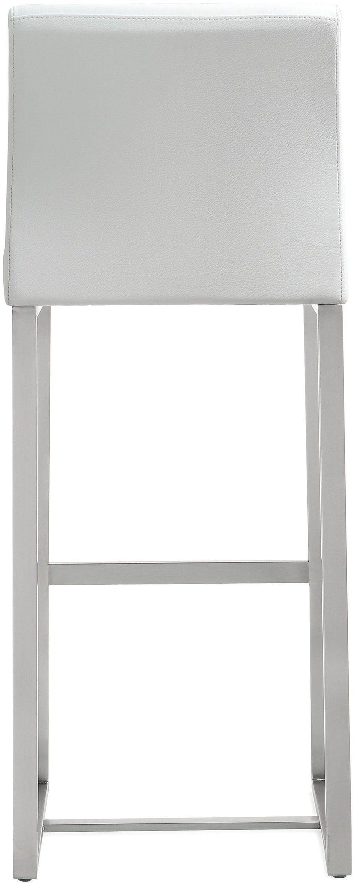 TOV Furniture Denmark White Stainless Steel Barstool (Set of 2) OTTOMANS, POUFS, + STOOLS