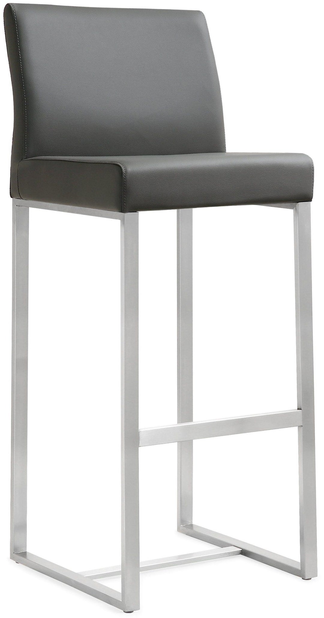 American Home Furniture | TOV Furniture - Denmark Grey Stainless Steel Barstool (Set of 2)