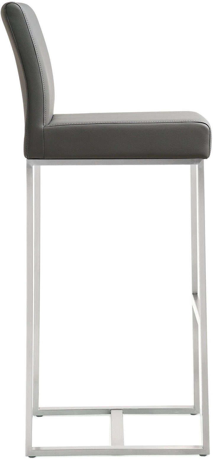 TOV Furniture Denmark Grey Stainless Steel Barstool (Set of 2) OTTOMANS, POUFS, + STOOLS