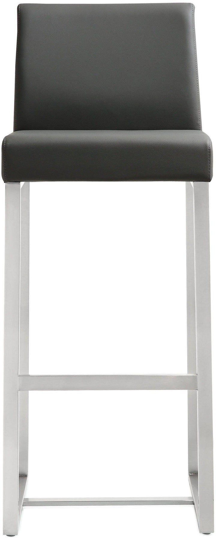 TOV Furniture Denmark Grey Stainless Steel Barstool (Set of 2) OTTOMANS, POUFS, + STOOLS