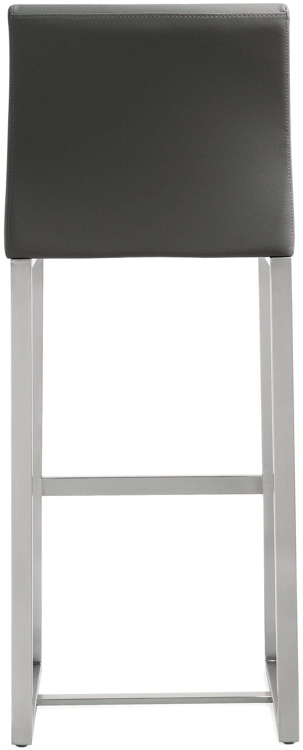 TOV Furniture Denmark Grey Stainless Steel Barstool (Set of 2) OTTOMANS, POUFS, + STOOLS
