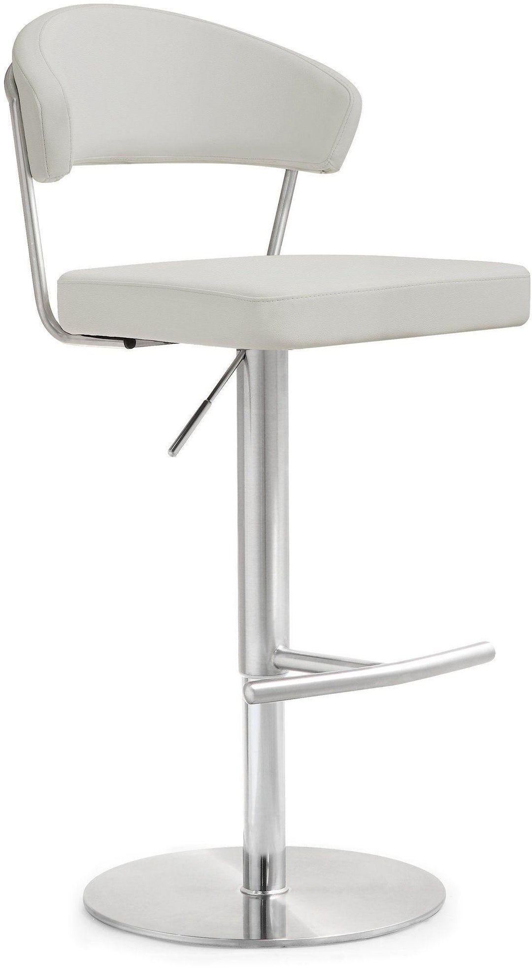 American Home Furniture | TOV Furniture - Cosmo Light Grey Stainless Steel Barstool
