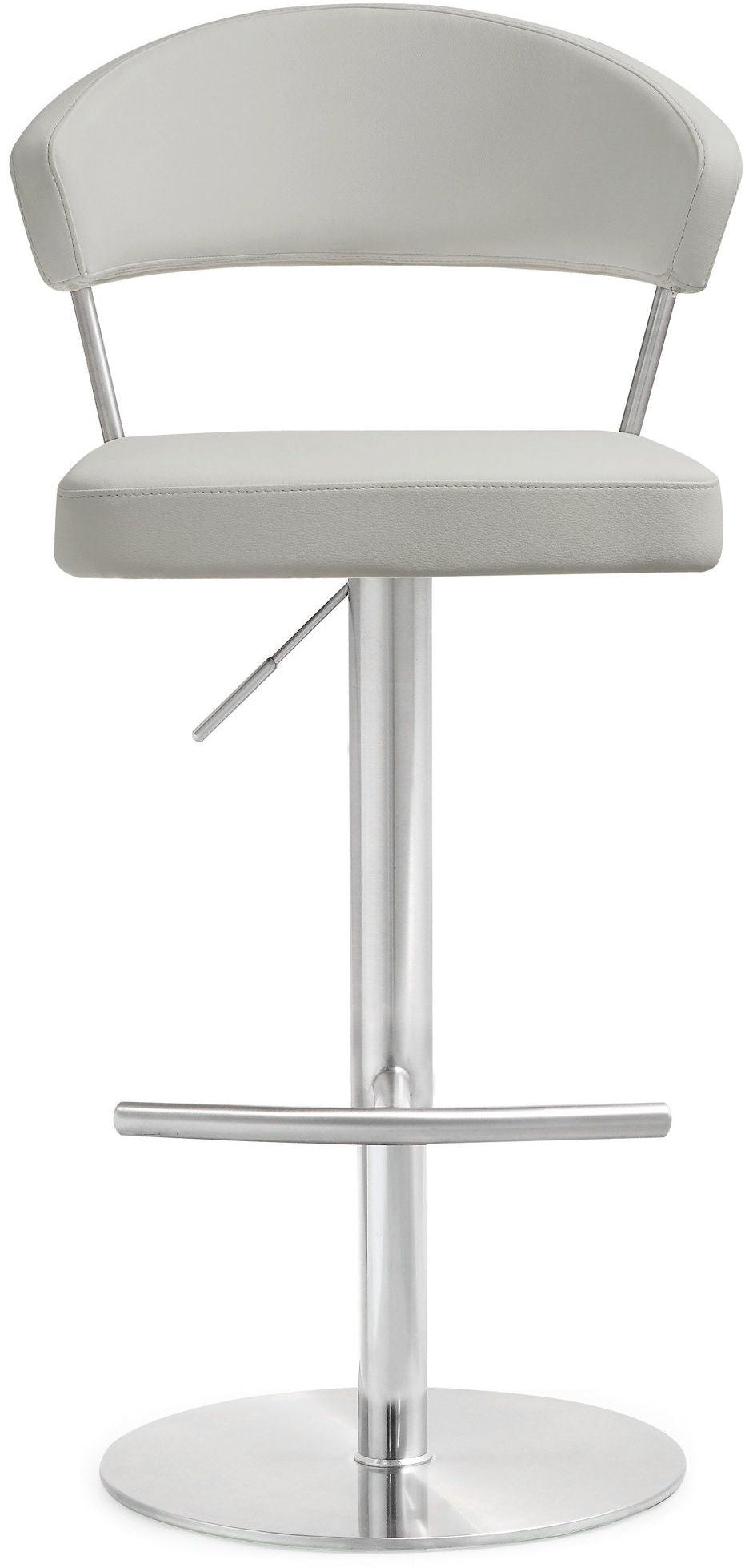 American Home Furniture | TOV Furniture - Cosmo Light Grey Stainless Steel Barstool