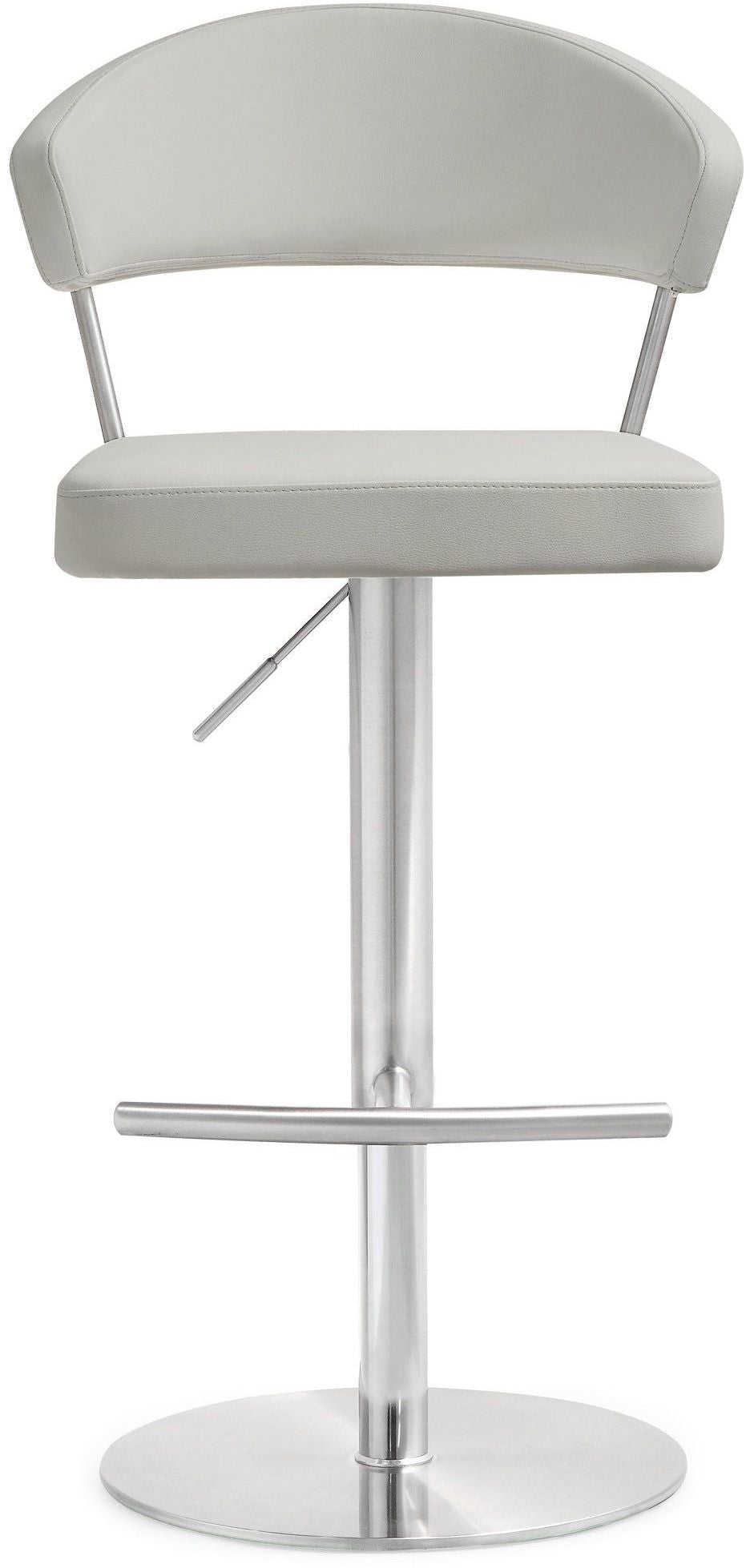 TOV Furniture Cosmo Light Grey Stainless Steel Barstool OTTOMANS, POUFS, + STOOLS