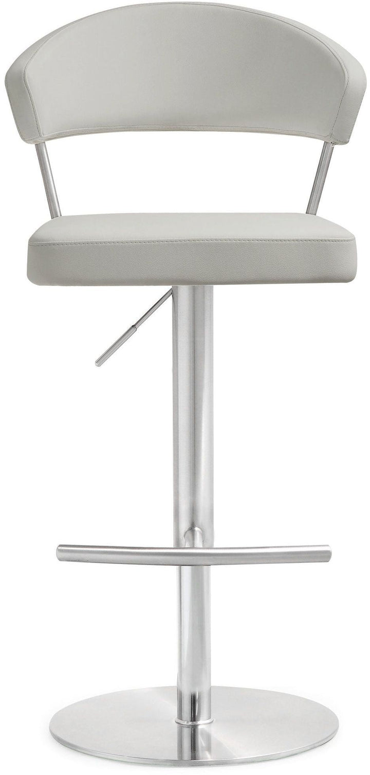 TOV Furniture Cosmo Light Grey Stainless Steel Barstool OTTOMANS, POUFS, + STOOLS