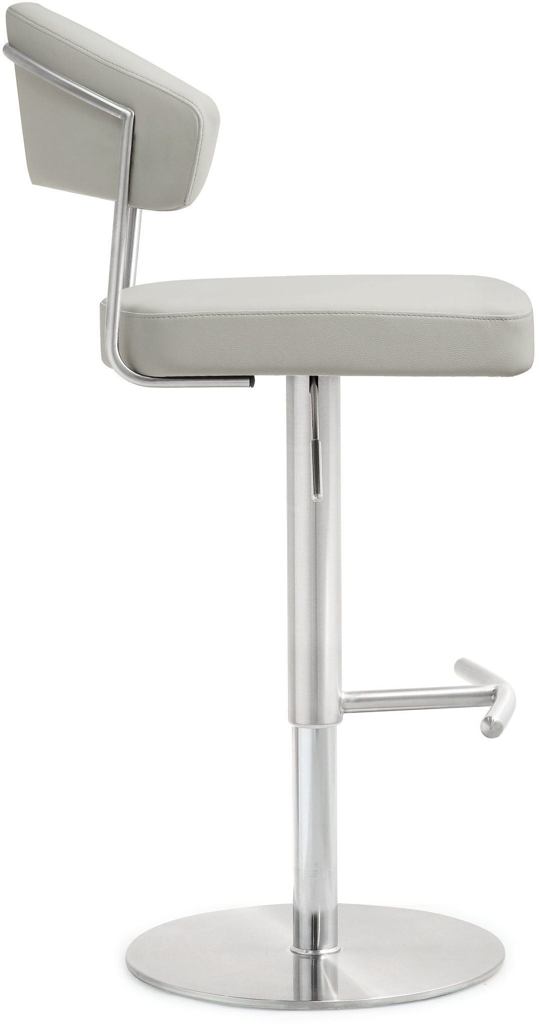 TOV Furniture Cosmo Light Grey Stainless Steel Barstool OTTOMANS, POUFS, + STOOLS