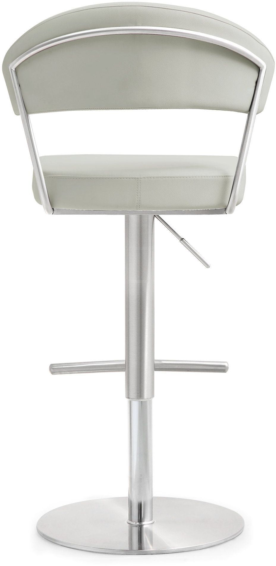 TOV Furniture Cosmo Light Grey Stainless Steel Barstool OTTOMANS, POUFS, + STOOLS