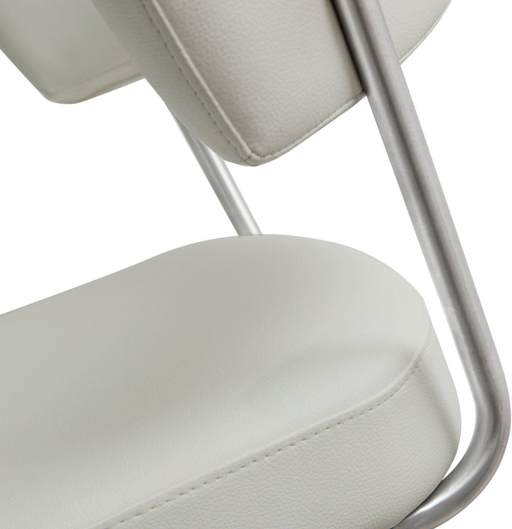 TOV Furniture Cosmo Light Grey Stainless Steel Barstool OTTOMANS, POUFS, + STOOLS