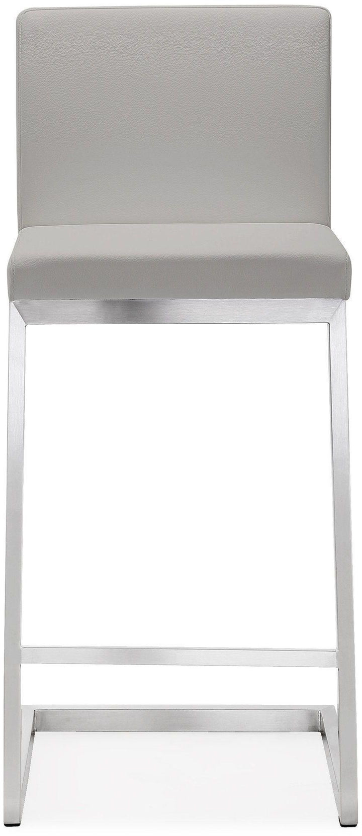 TOV Furniture Parma Light Grey Stainless Steel Counter Stool (Set of 2) OTTOMANS, POUFS, + STOOLS