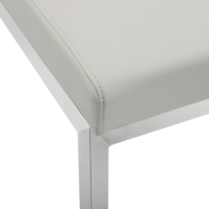 TOV Furniture Parma Light Grey Stainless Steel Counter Stool (Set of 2) OTTOMANS, POUFS, + STOOLS