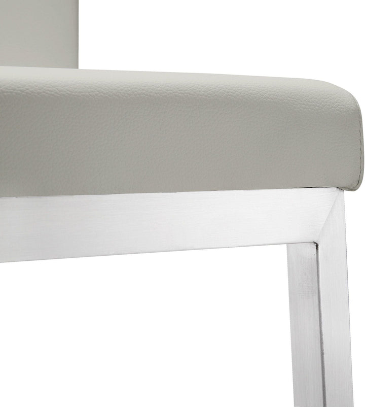 TOV Furniture Parma Light Grey Stainless Steel Counter Stool (Set of 2) OTTOMANS, POUFS, + STOOLS