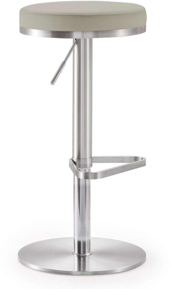 American Home Furniture | TOV Furniture - Fano Light Grey Stainless Steel Barstool