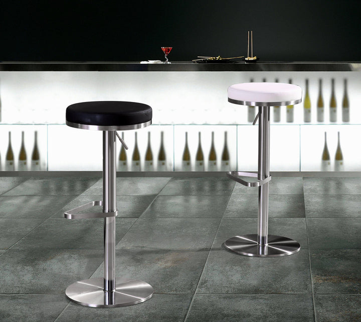 American Home Furniture | TOV Furniture - Fano Light Grey Stainless Steel Barstool