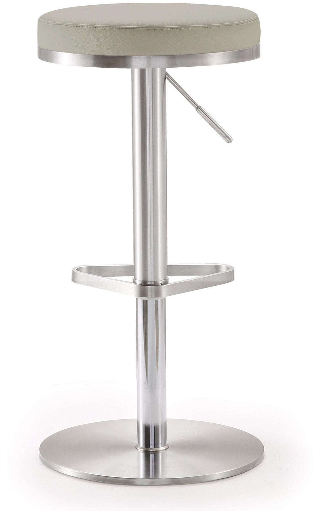 American Home Furniture | TOV Furniture - Fano Light Grey Stainless Steel Barstool