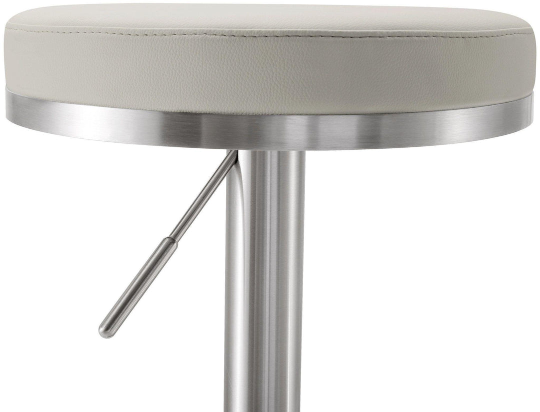 American Home Furniture | TOV Furniture - Fano Light Grey Stainless Steel Barstool