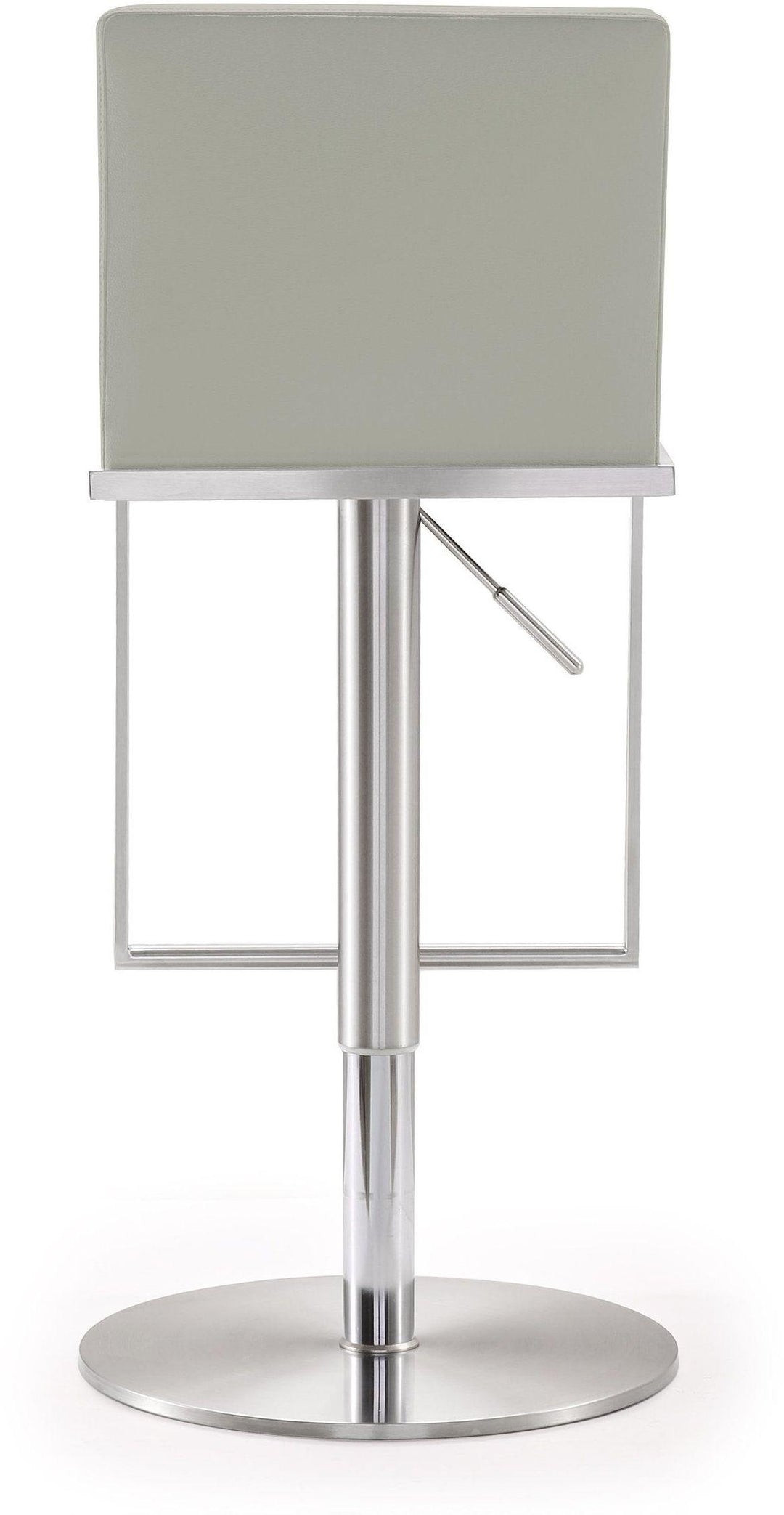 TOV Furniture Amalfi Light Grey Vegan Leather Stool OTTOMANS, POUFS, + STOOLS