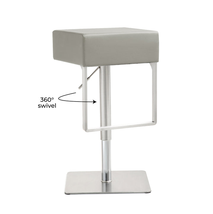 American Home Furniture | TOV Furniture - Seville Light Grey Adjustable Barstool