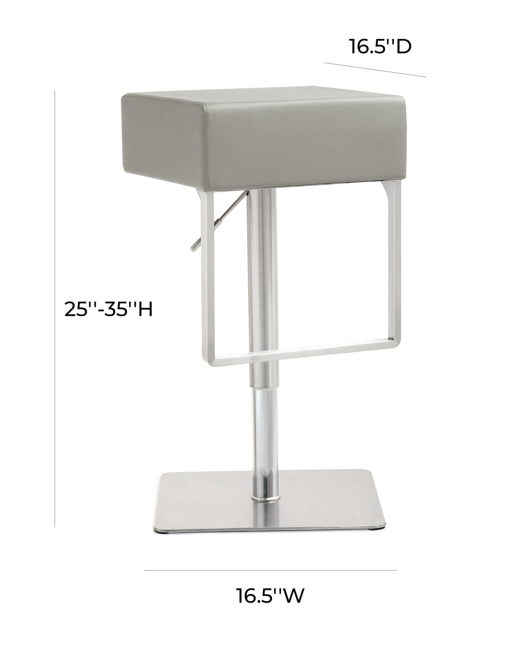 American Home Furniture | TOV Furniture - Seville Light Grey Adjustable Barstool