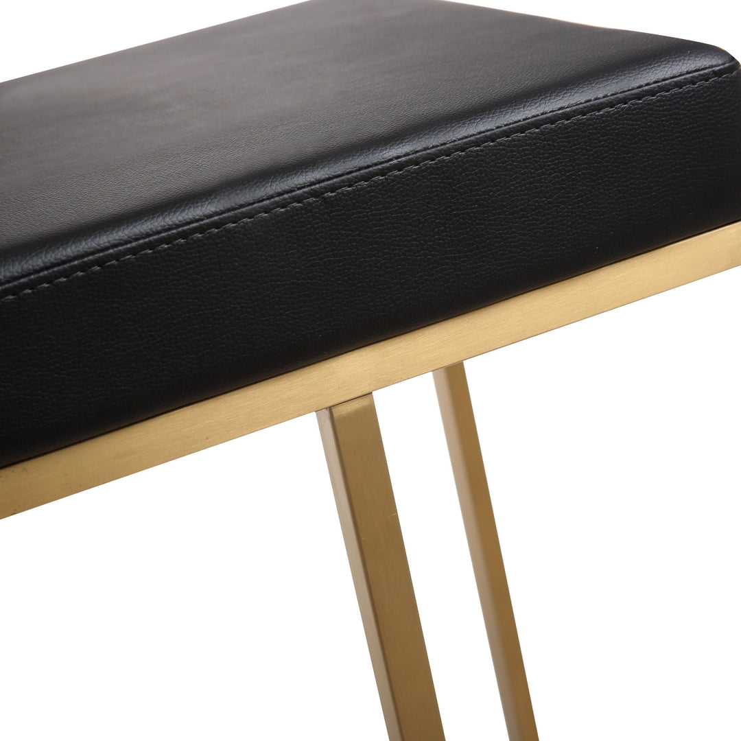 TOV Furniture Ferrara Black Gold Steel Barstool (Set of 2) OTTOMANS, POUFS, + STOOLS