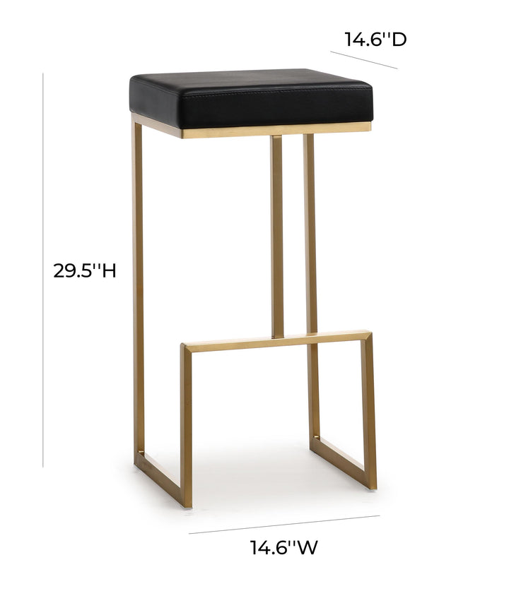 American Home Furniture | TOV Furniture - Ferrara Black Gold Steel Barstool (Set of 2)