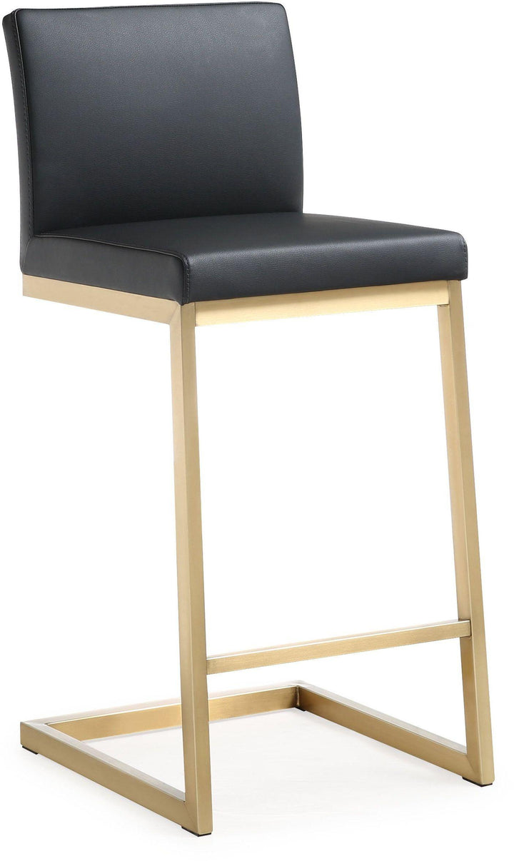 American Home Furniture | TOV Furniture - Parma Black Gold Steel Counter Stool (Set of 2)