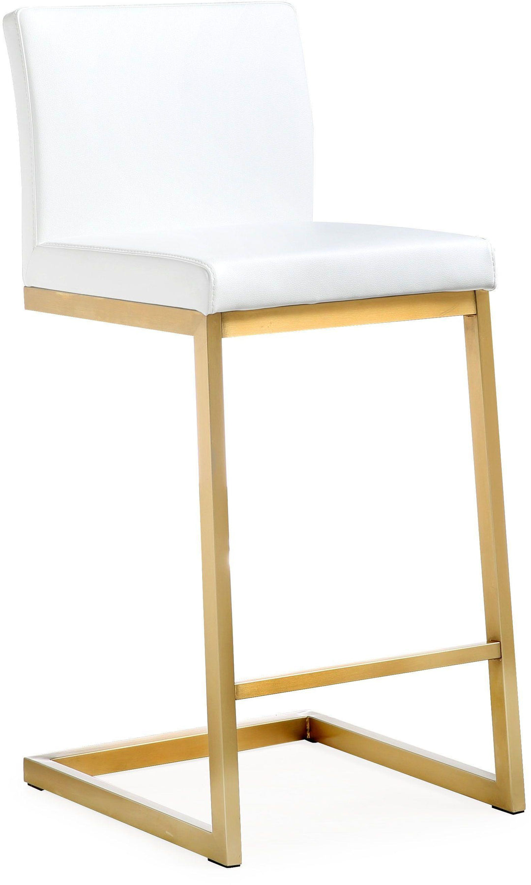 TOV Furniture Parma White Gold Steel Counter Stool (Set of 2) OTTOMANS, POUFS, + STOOLS